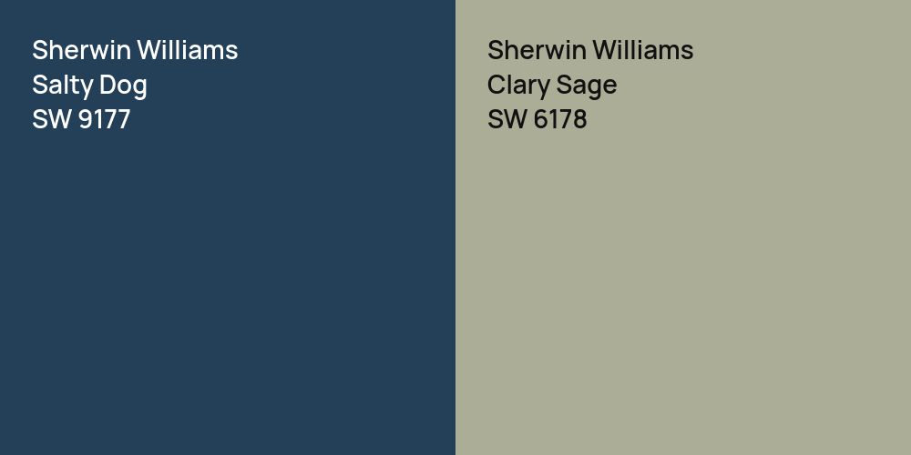 Sherwin Williams Salty Dog vs. Sherwin Williams Clary Sage