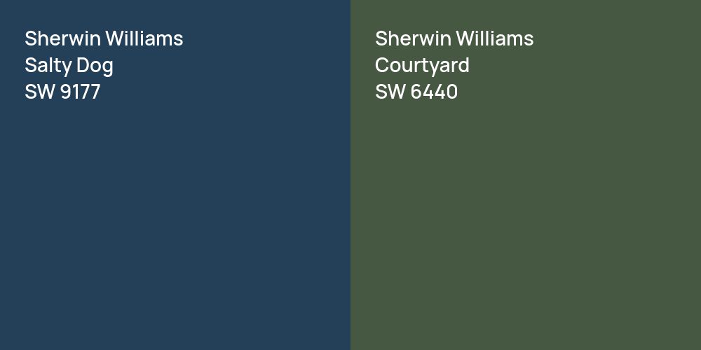 Sherwin Williams Salty Dog vs. Sherwin Williams Courtyard