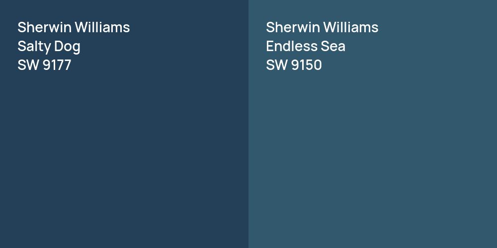 Sherwin Williams Salty Dog vs. Sherwin Williams Endless Sea