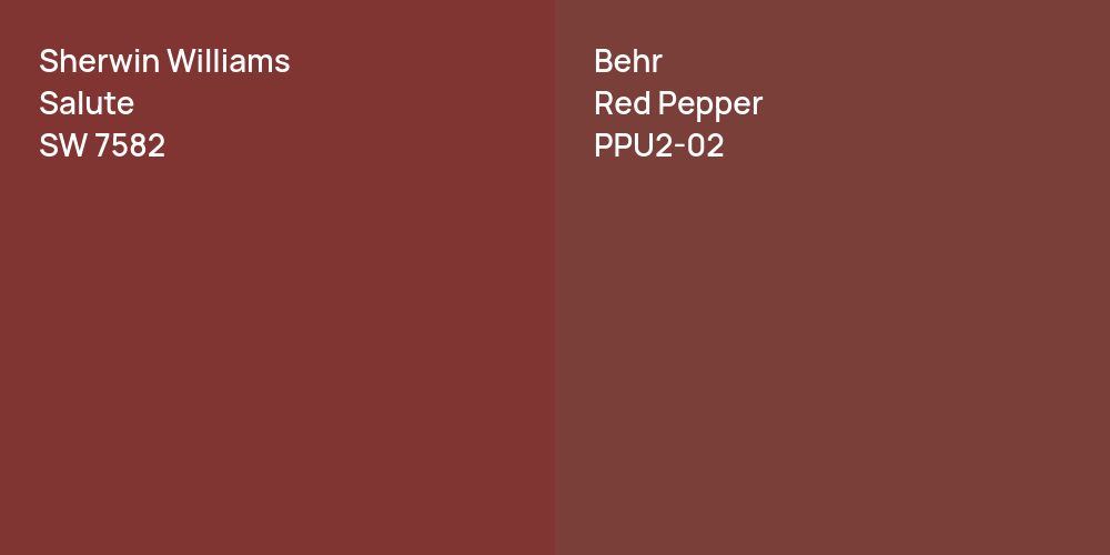 Sherwin Williams Salute vs. Behr Red Pepper