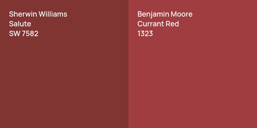 Sherwin Williams Salute vs. Benjamin Moore Currant Red