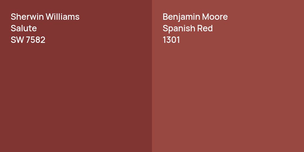 Sherwin Williams Salute vs. Benjamin Moore Spanish Red