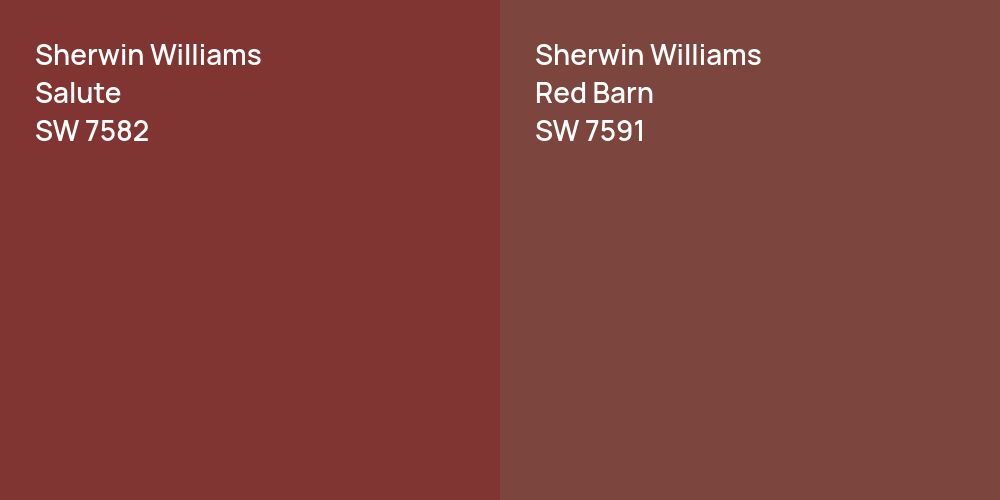 Sherwin Williams Salute vs. Sherwin Williams Red Barn