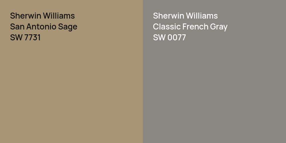 Sherwin Williams San Antonio Sage vs. Sherwin Williams Classic French Gray