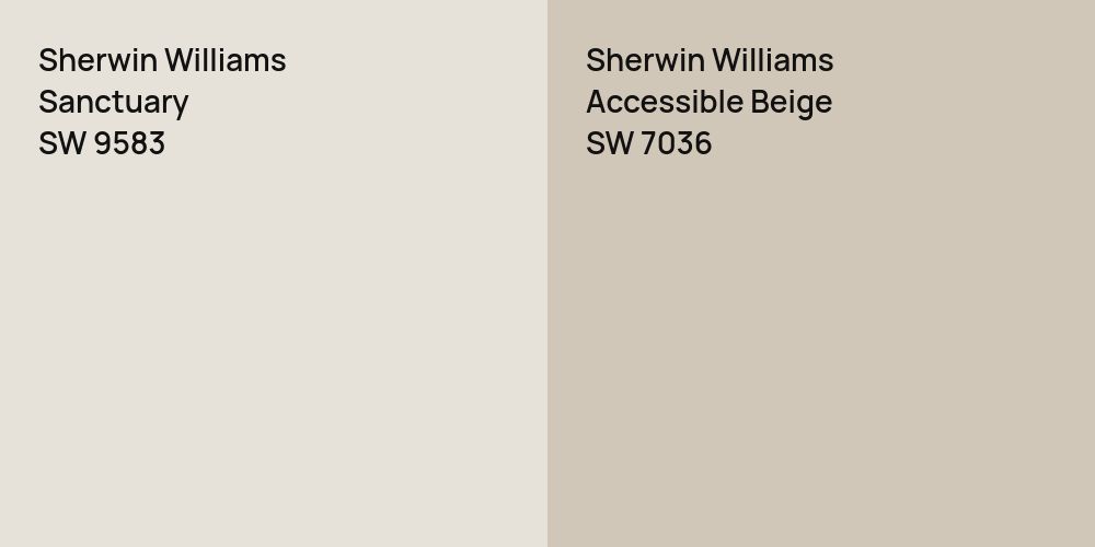 Sherwin Williams Sanctuary vs. Sherwin Williams Accessible Beige