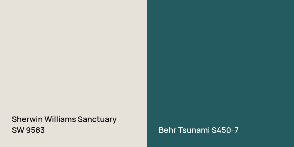 Sherwin Williams Sanctuary vs. Behr Tsunami