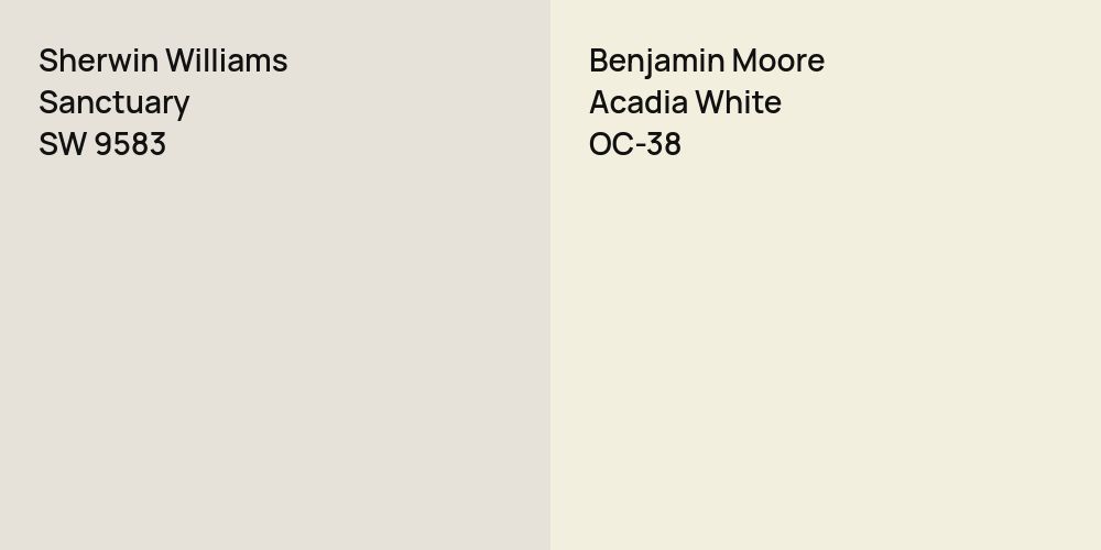 Sherwin Williams Sanctuary vs. Benjamin Moore Acadia White