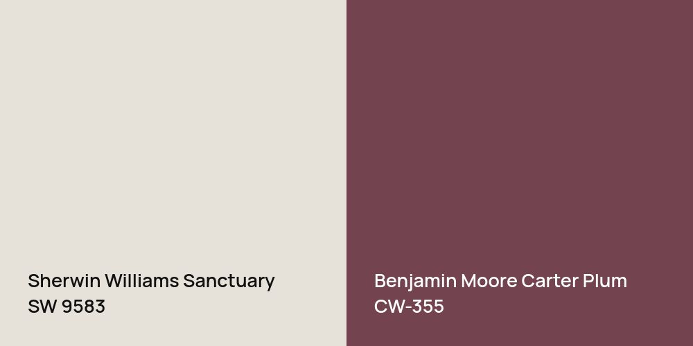 Sherwin Williams Sanctuary vs. Benjamin Moore Carter Plum