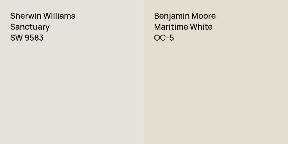 Sherwin Williams Sanctuary vs. Benjamin Moore Maritime White