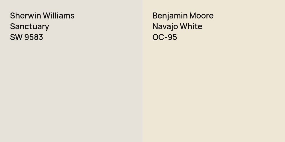 Sherwin Williams Sanctuary vs. Benjamin Moore Navajo White