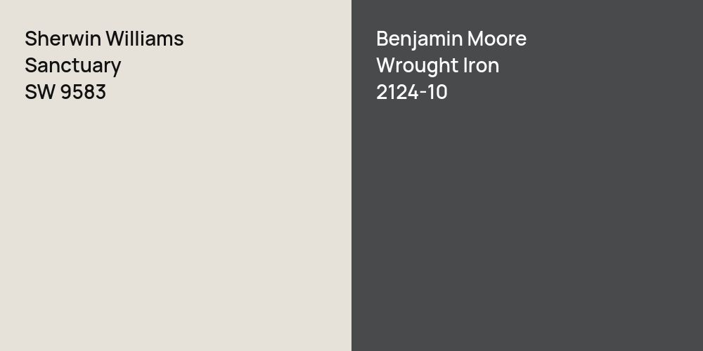 Sherwin Williams Sanctuary vs. Benjamin Moore Wrought Iron