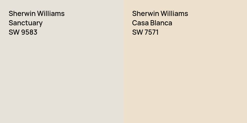 Sherwin Williams Sanctuary vs. Sherwin Williams Casa Blanca