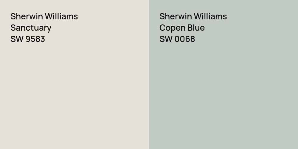 Sherwin Williams Sanctuary vs. Sherwin Williams Copen Blue