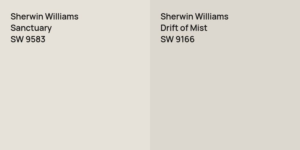 Sherwin Williams Sanctuary vs. Sherwin Williams Drift of Mist