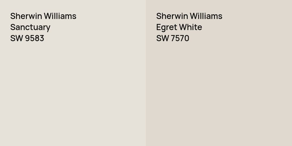 Sherwin Williams Sanctuary vs. Sherwin Williams Egret White