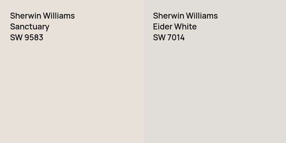 Sherwin Williams Sanctuary vs. Sherwin Williams Eider White