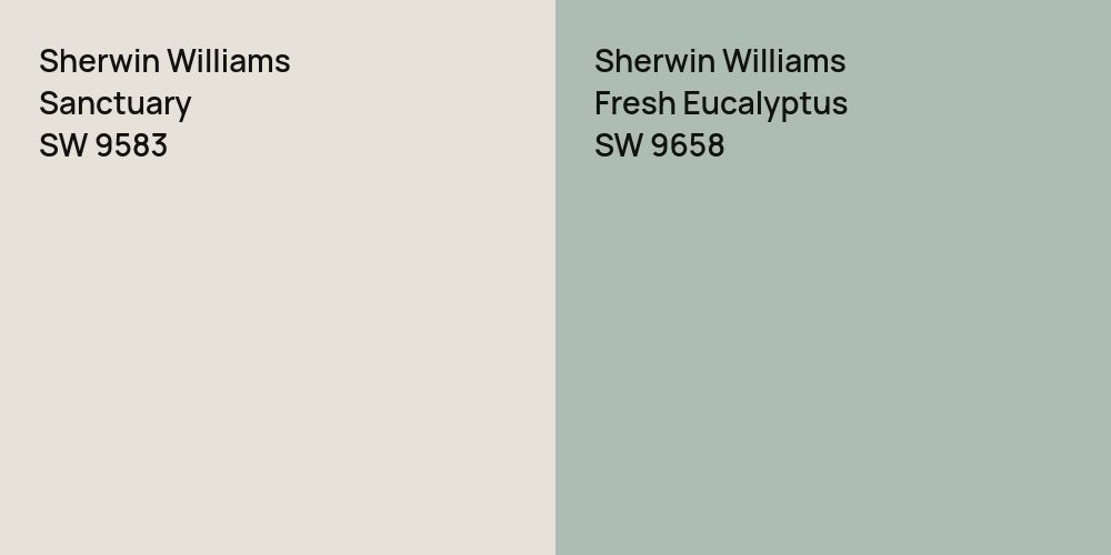 Sherwin Williams Sanctuary vs. Sherwin Williams Fresh Eucalyptus