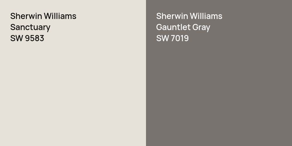 Sherwin Williams Sanctuary vs. Sherwin Williams Gauntlet Gray