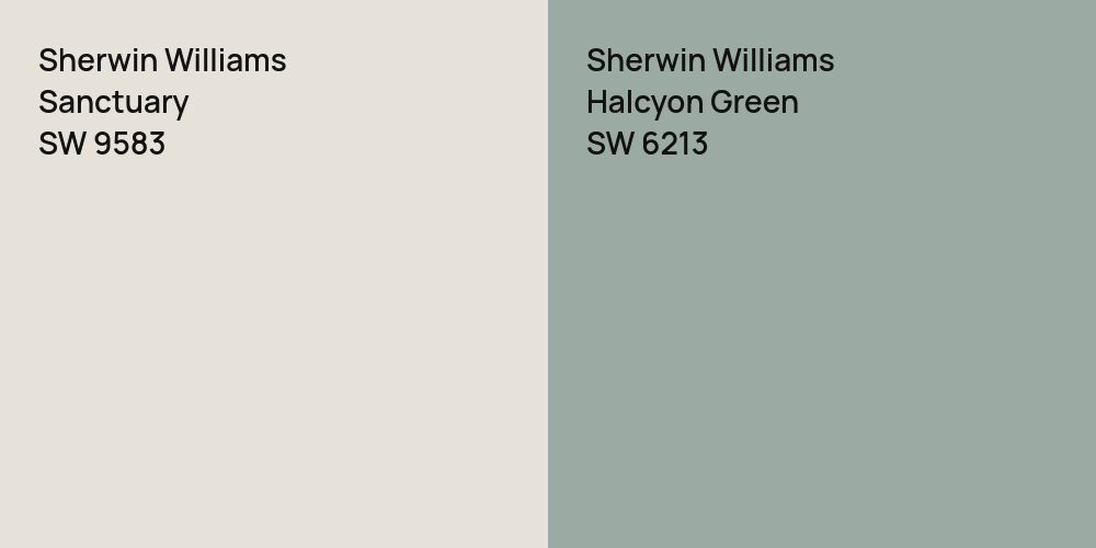 Sherwin Williams Sanctuary vs. Sherwin Williams Halcyon Green