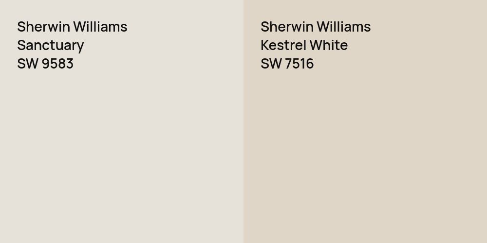 Sherwin Williams Sanctuary vs. Sherwin Williams Kestrel White