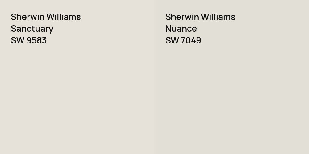 Sherwin Williams Sanctuary vs. Sherwin Williams Nuance