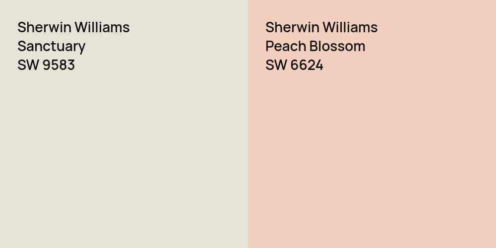 Sherwin Williams Sanctuary vs. Sherwin Williams Peach Blossom