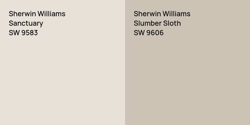 Sherwin Williams Sanctuary vs. Sherwin Williams Slumber Sloth