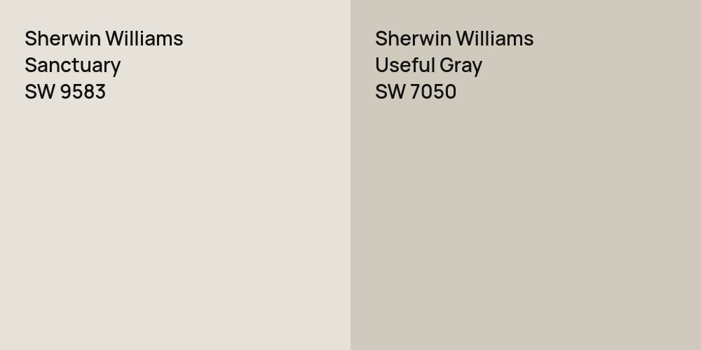 Sherwin Williams Sanctuary vs. Sherwin Williams Useful Gray