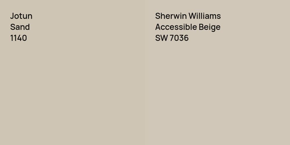 Jotun Sand vs. Sherwin Williams Accessible Beige