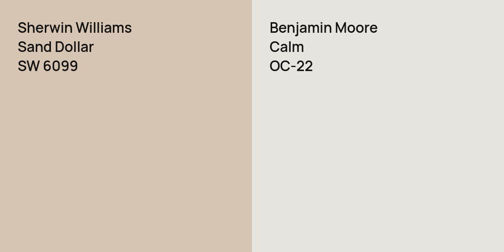 Sherwin Williams Sand Dollar vs. Benjamin Moore Calm