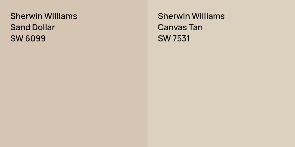 Sherwin Williams Sand Dollar vs. Sherwin Williams Canvas Tan