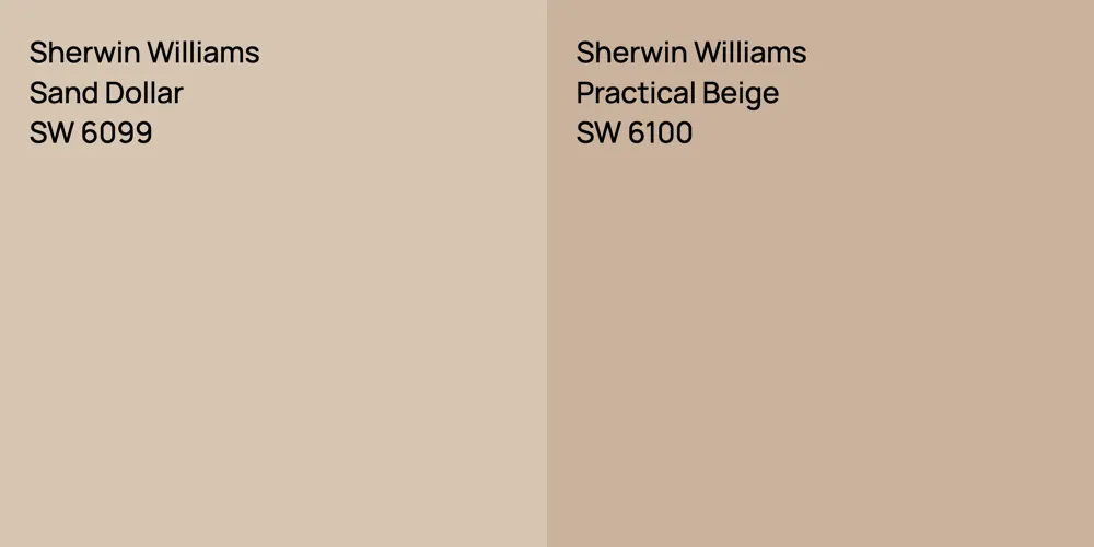 Sherwin Williams Sand Dollar vs. Sherwin Williams Practical Beige