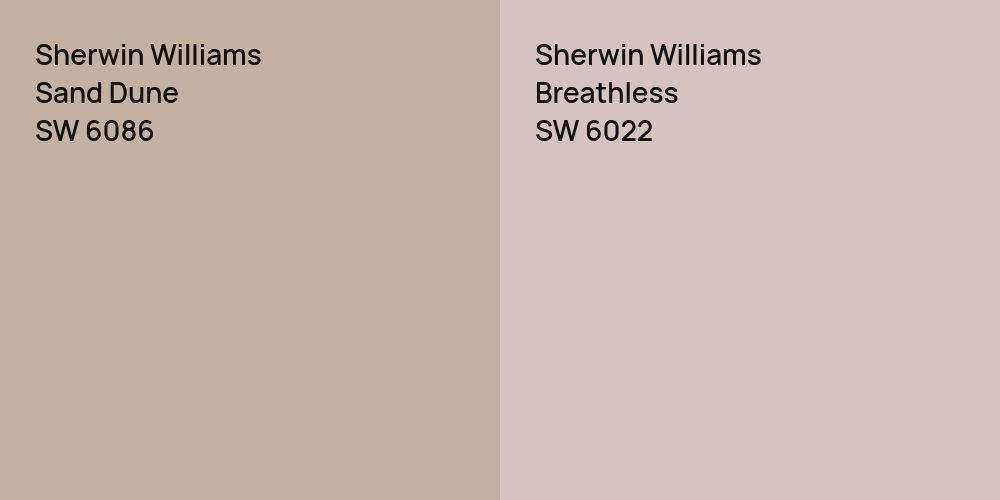 Sherwin Williams Sand Dune vs. Sherwin Williams Breathless