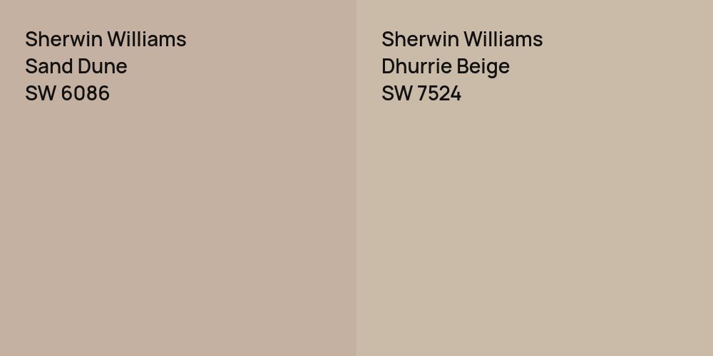 Sherwin Williams Sand Dune vs. Sherwin Williams Dhurrie Beige