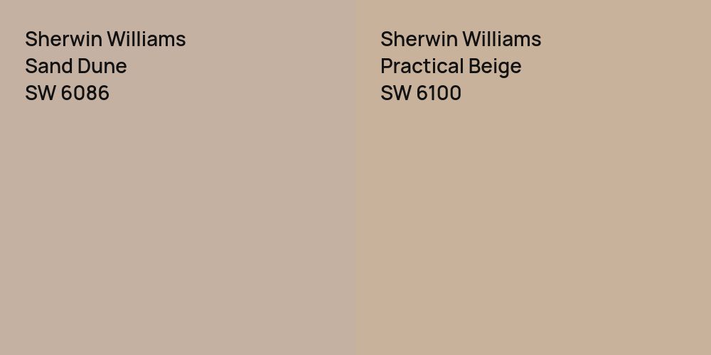 Sherwin Williams Sand Dune vs. Sherwin Williams Practical Beige