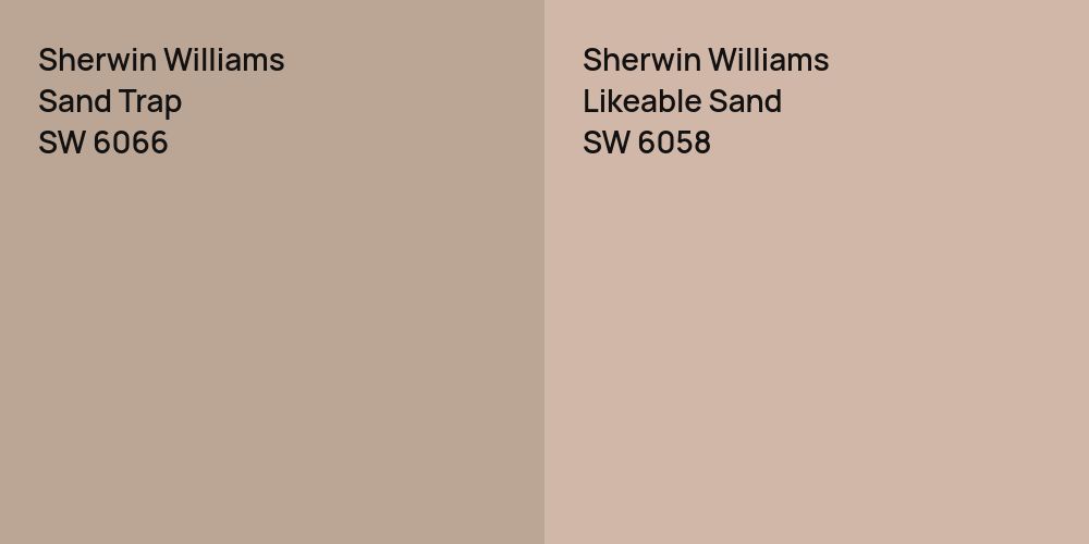 Sherwin Williams Sand Trap vs. Sherwin Williams Likeable Sand