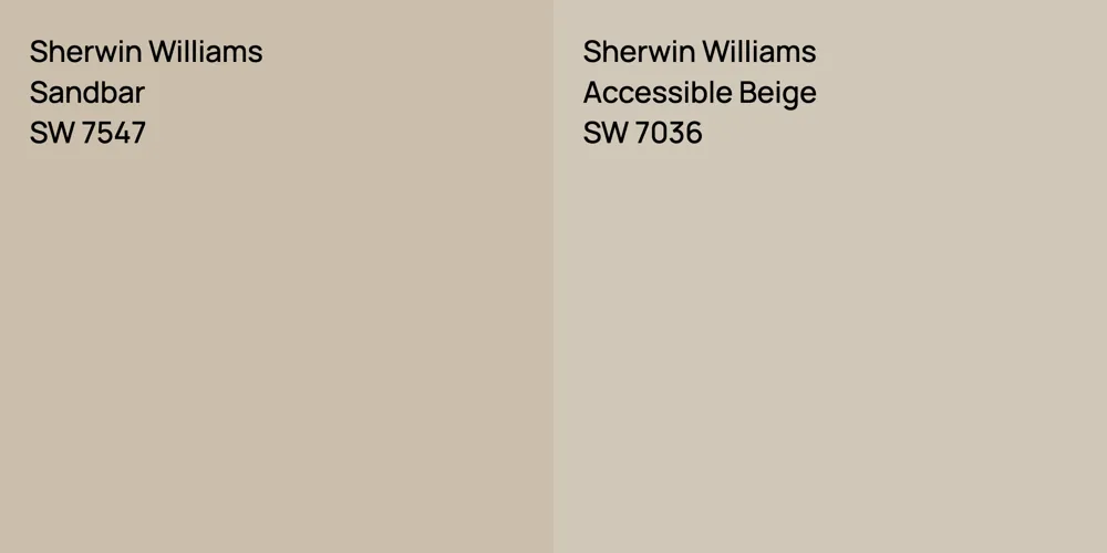 Sherwin Williams Sandbar vs. Sherwin Williams Accessible Beige