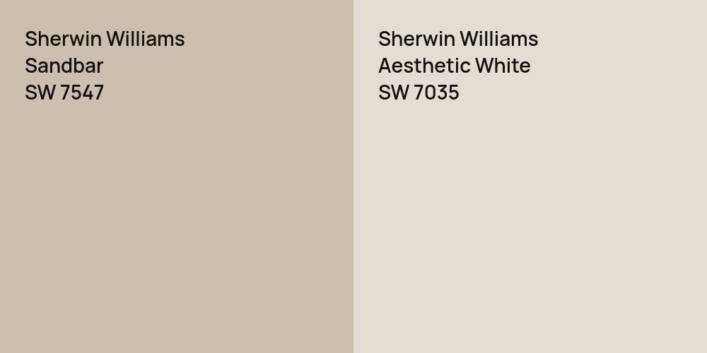 Sherwin Williams Sandbar vs. Sherwin Williams Aesthetic White