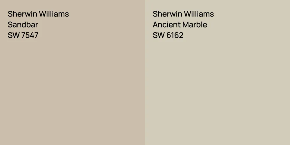 Sherwin Williams Sandbar vs. Sherwin Williams Ancient Marble