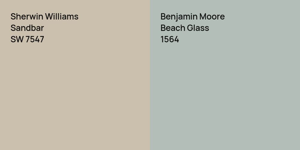 Sherwin Williams Sandbar vs. Benjamin Moore Beach Glass