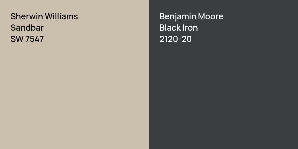 Sherwin Williams Sandbar vs. Benjamin Moore Black Iron