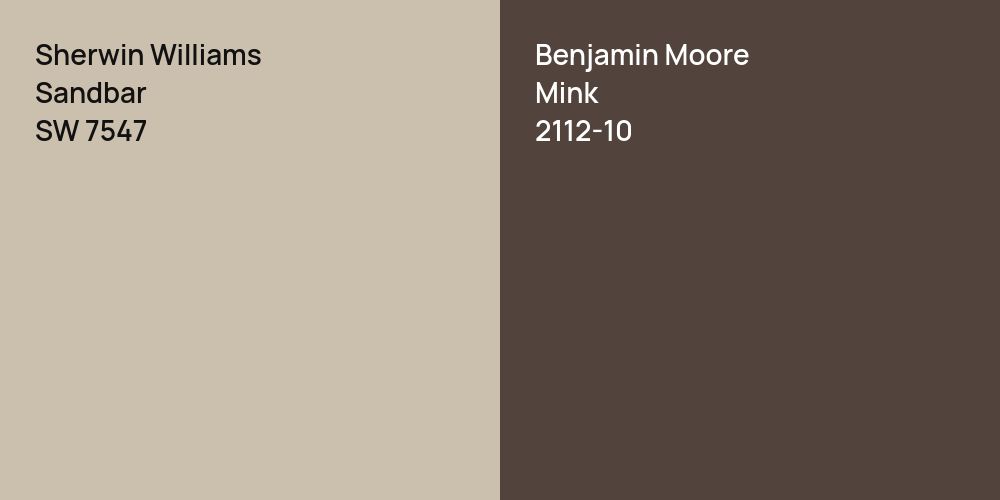 Sherwin Williams Sandbar vs. Benjamin Moore Mink