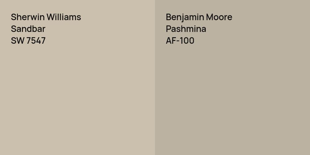 Sherwin Williams Sandbar vs. Benjamin Moore Pashmina