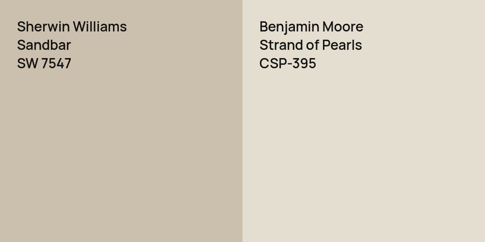 Sherwin Williams Sandbar vs. Benjamin Moore Strand of Pearls