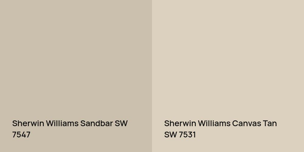 Sherwin Williams Sandbar vs. Sherwin Williams Canvas Tan