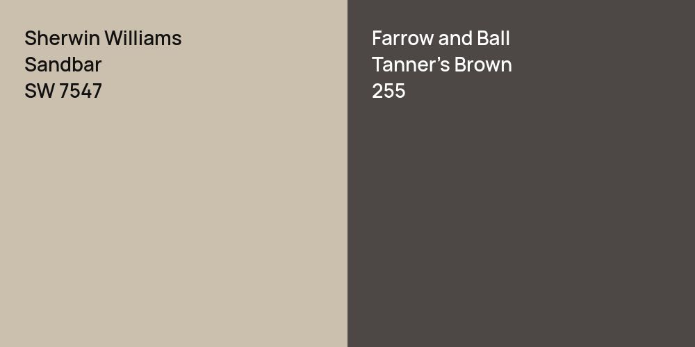 Sherwin Williams Sandbar vs. Farrow and Ball Tanner's Brown