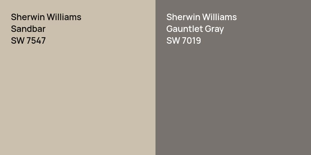 Sherwin Williams Sandbar vs. Sherwin Williams Gauntlet Gray