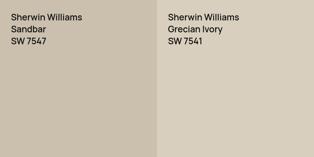 Sherwin Williams Sandbar vs. Sherwin Williams Grecian Ivory