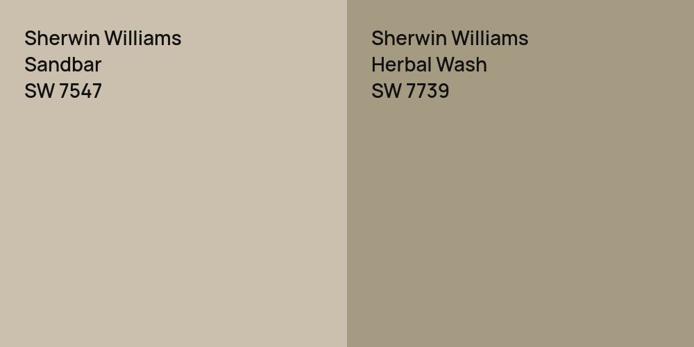 Sherwin Williams Sandbar vs. Sherwin Williams Herbal Wash