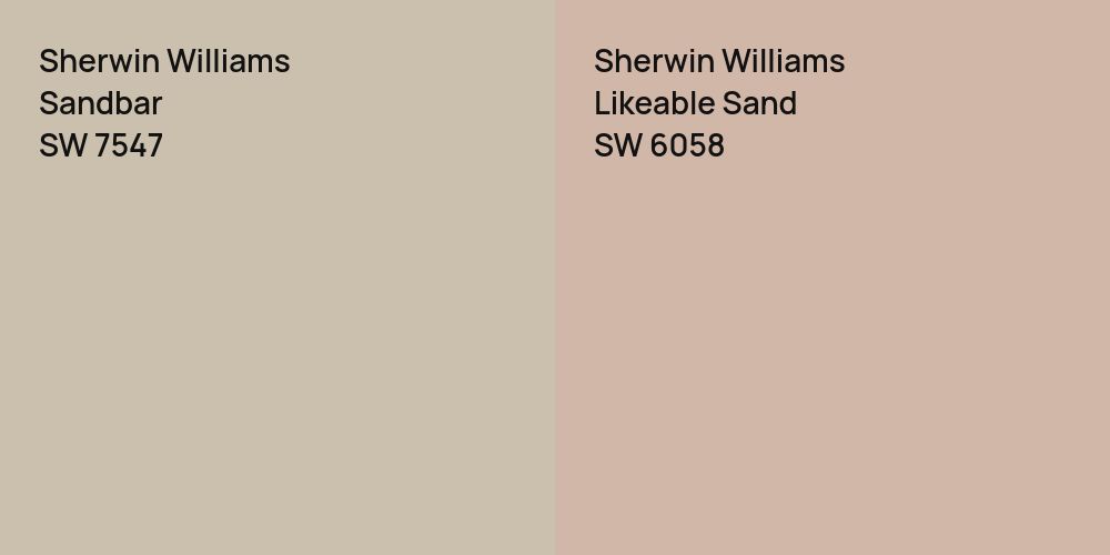 Sherwin Williams Sandbar vs. Sherwin Williams Likeable Sand